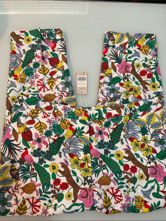 Boden Pants - NWT Boden Multicolor Floral tropical animal  Straight-Leg Pants  linen cotton